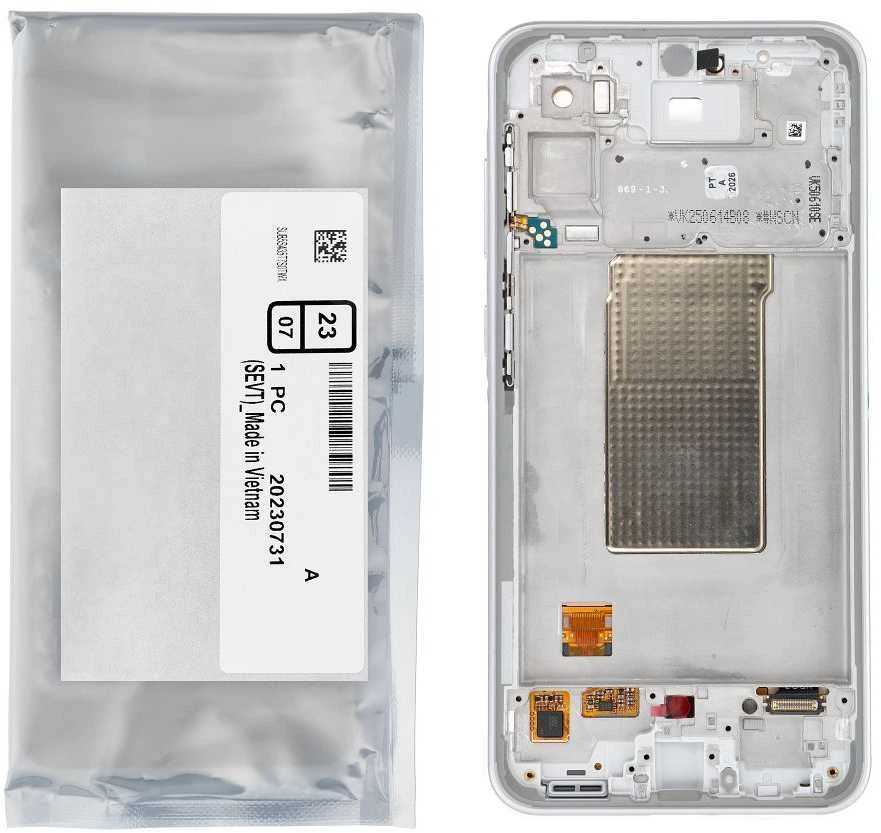 SAMSUNG A36 5G A366B baltas LCD ekranas su aptarnavimo paketu GH82-36841B