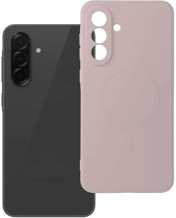 Oem SILICONE MAG COVER dėklas suderinamas su MagSafe skirtas Samsung Galaxy A36 rožinės spalvos