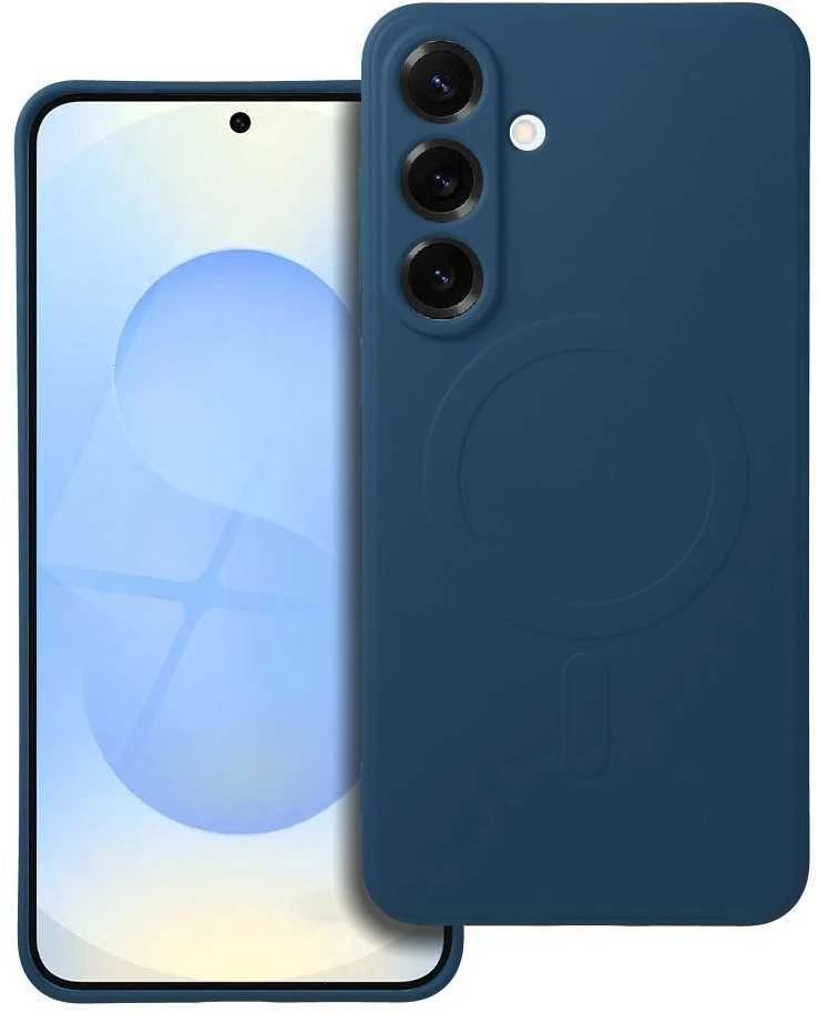 Oem SILICONE MAG COVER dėklas suderinamas su MagSafe skirtas Samsung Galaxy S25 Plus mėlynos spalvos
