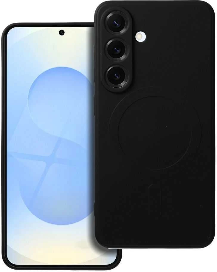 Oem SILICONE MAG COVER dėklas suderinamas su MagSafe skirtas Samsung Galaxy S25 juodos spalvos