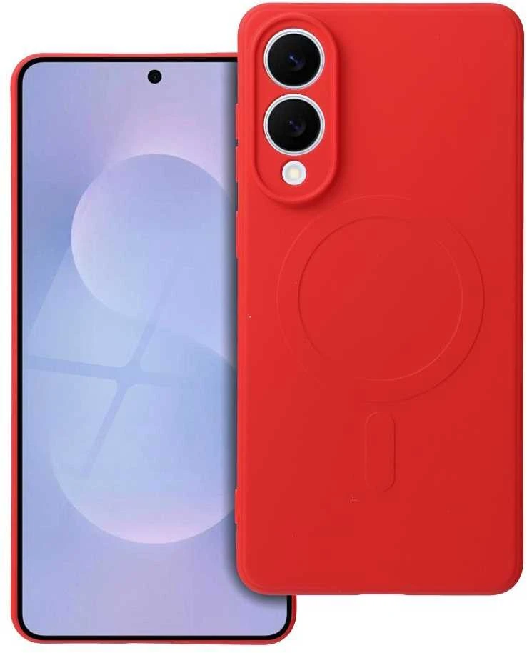 Oem Silikoninis MAG COVER dėklas suderinamas su MagSafe skirtas Samsung Galaxy S25 Edge red