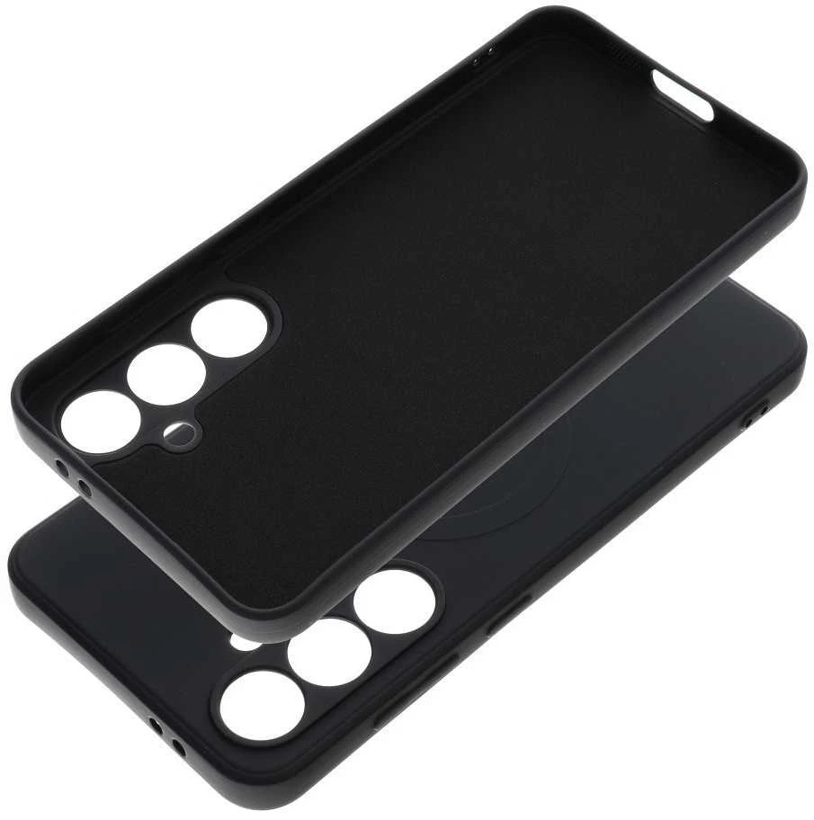 Oem SILICONE MAG COVER dėklas suderinamas su MagSafe skirtas Samsung Galaxy S24 FE juodos spalvos