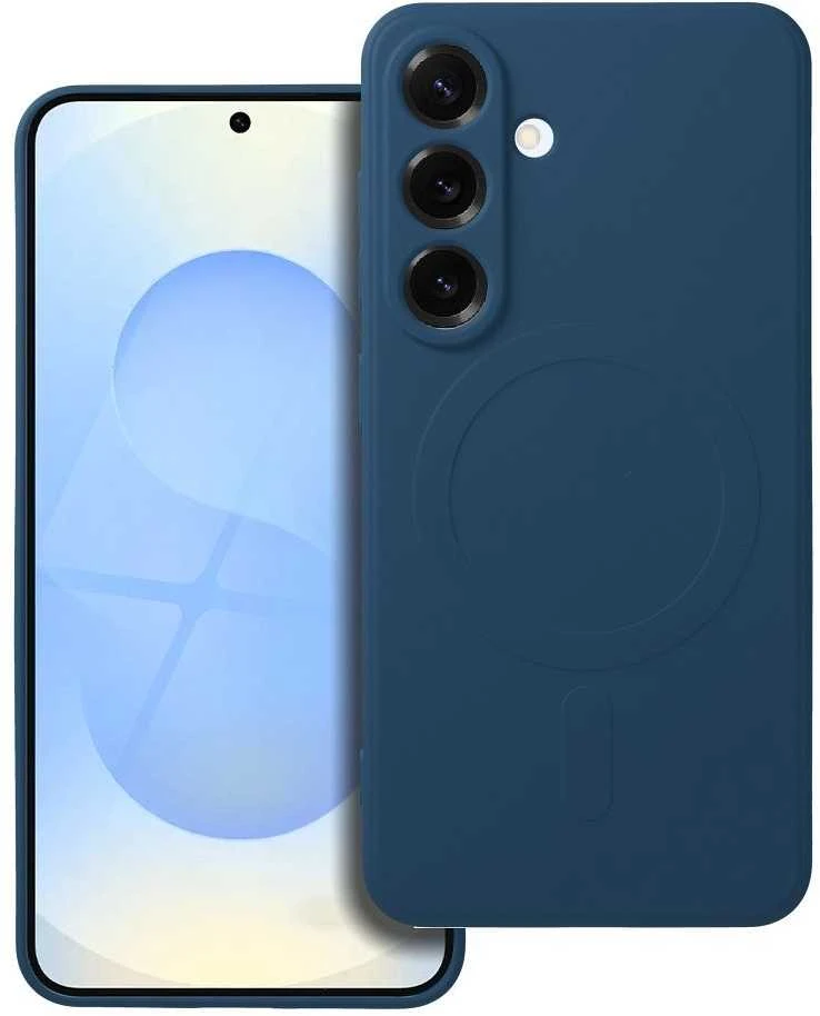 Oem SILICONE MAG COVER dėklas suderinamas su MagSafe skirtas Samsung Galaxy S25 mėlynos spalvos
