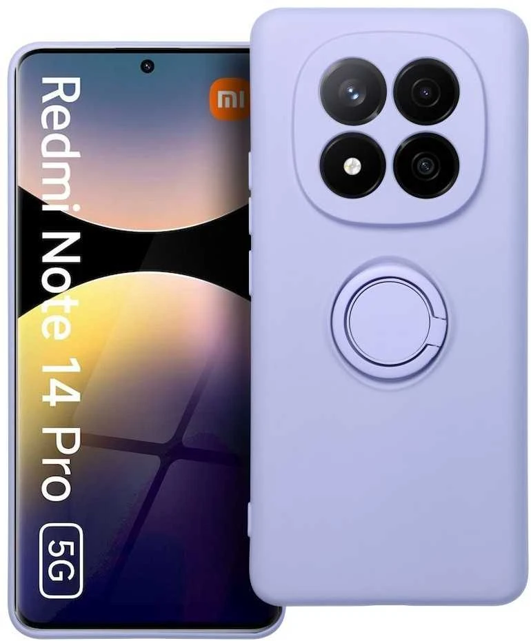 Oem SILICONE RING dėklas skirtas Xiaomi Redmi Note 14 Pro 5G violetinės spalvos