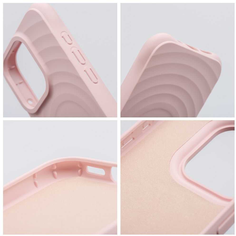 Oem dėklas, skirtas iPhone 15 PRO, silikoninis Zephyr Mag dėklas, suderinamas su MagSafe, rožinis