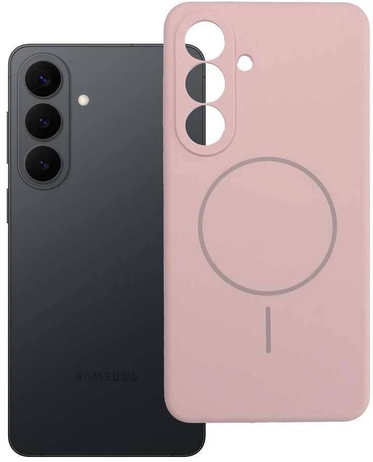 Oem Dėklas na Samsung S26 PLUS Silicone 2mm (camera protection) zgodne su MagSafe pudrowy rožinė