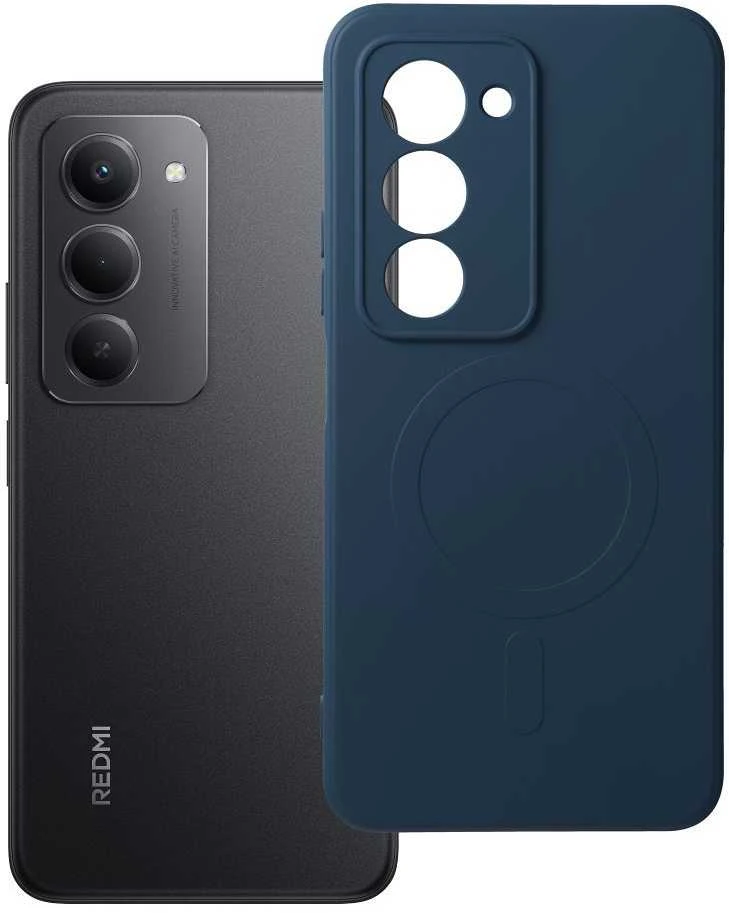 Oem SILIKONINIS MAG DĖKLAS, suderinamas su „MagSafe“, skirtas XIAOMI Redmi 15 4G / 5G (171,1 mm), mėlynas