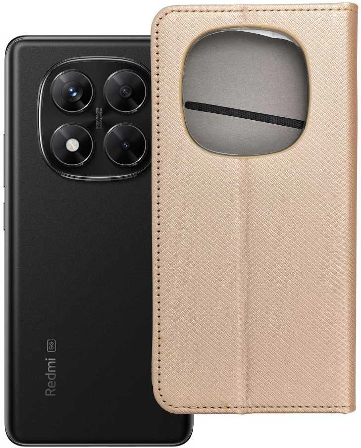 Dėklas Oem SMART CASE Book skirtas Xiaomi Redmi Note 14 PRO 5G / 14 PRO PLUS 5G aukso spalvos