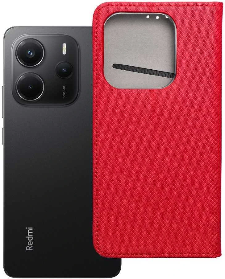 OEM IŠMANUSIS DĖKLAS Knygų dėklas Xiaomi Redmi Note 14 5G raudonas