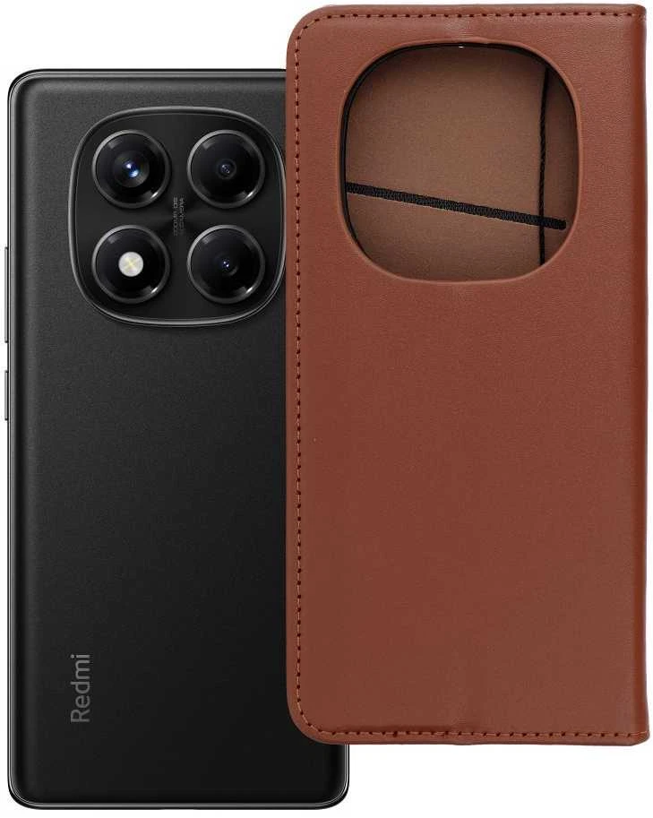 Oem SMART Pro Book leather dėklas skirtas Xiaomi Redmi Note 14 Pro 4G rudos spalvos