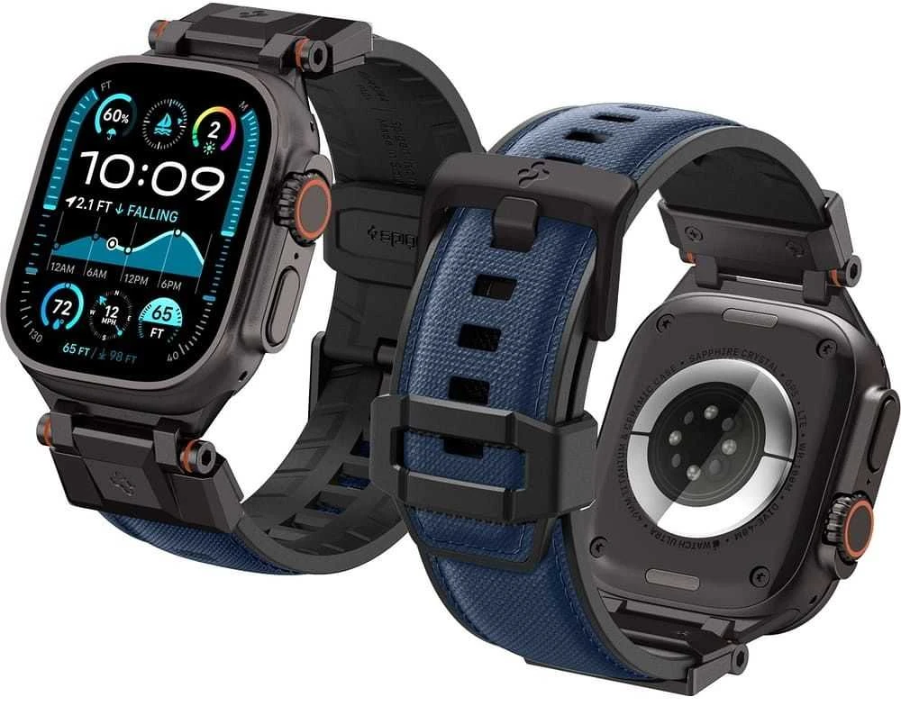 „Spigen DuraPro Armor“ dirželis, skirtas „Apple Watch 44 / 45 / 46 / 49 mm“ – tamsiai mėlynas Mėlyna