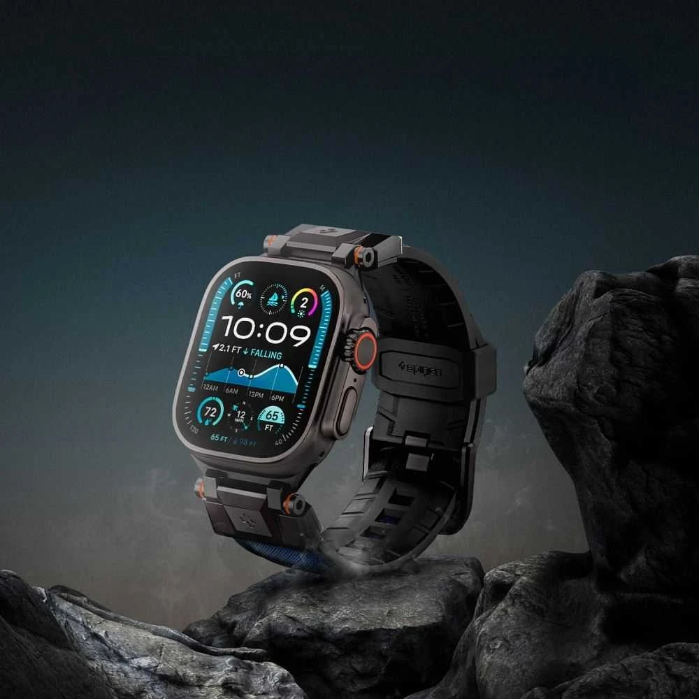 „Spigen DuraPro Armor“ dirželis, skirtas „Apple Watch 44 / 45 / 46 / 49 mm“ – tamsiai mėlynas Mėlyna