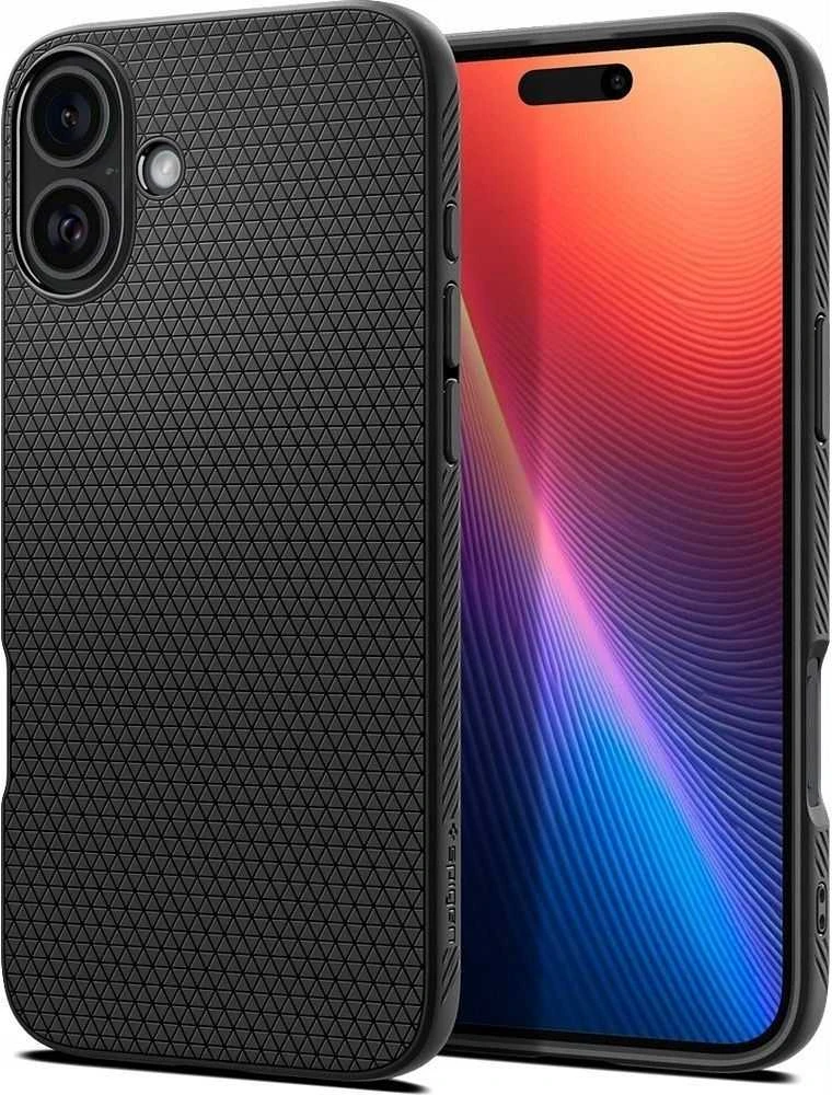 Spigen Liquid Air Apple iPhone 16 – dėklas telefonui juodos spalvos