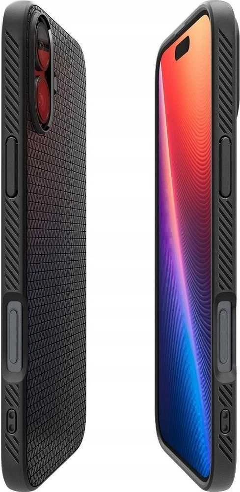 Spigen Liquid Air Apple iPhone 16 – dėklas telefonui juodos spalvos