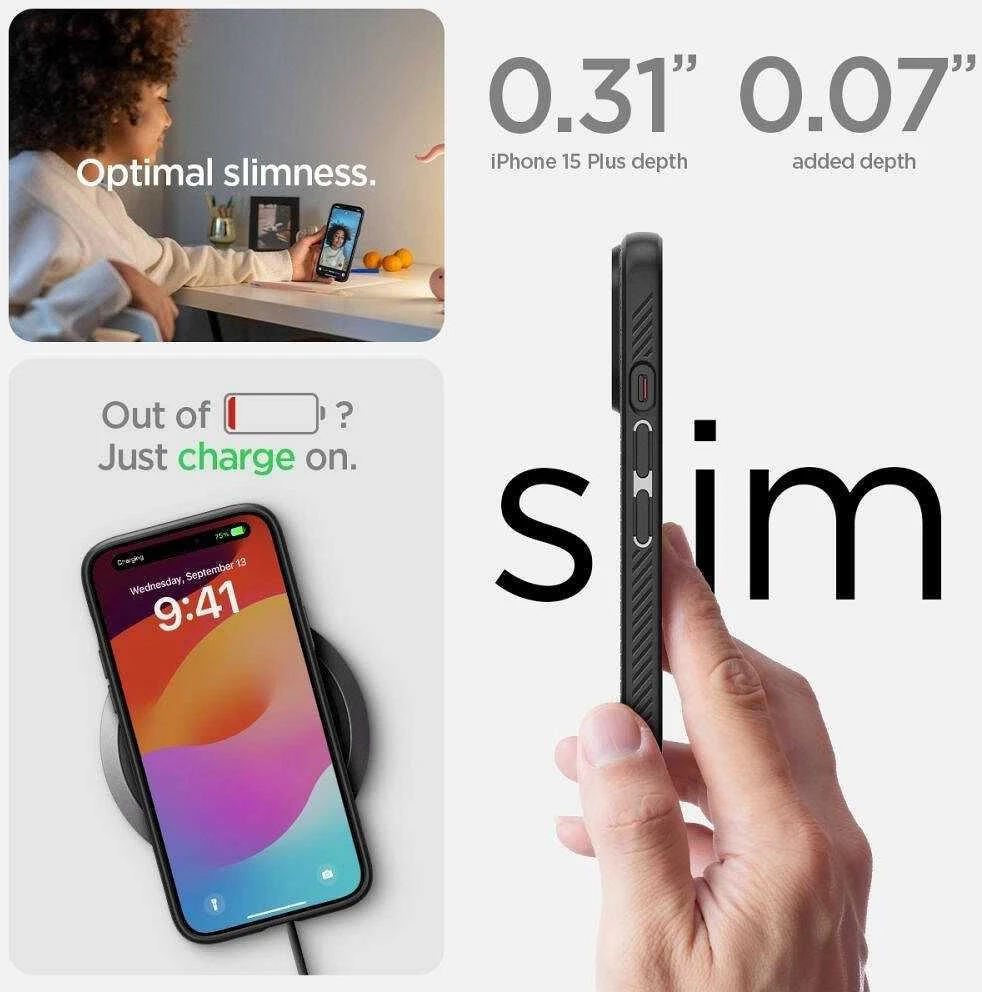 Spigen dėklas LIQUID AIR skirtas Apple iPhone 16 Plus matte juodos spalvos