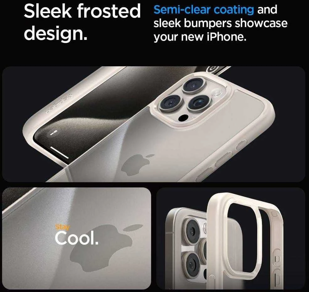 Spigen Liquid Air Apple iPhone 16 Pro – dėklas telefonui titano spalvos