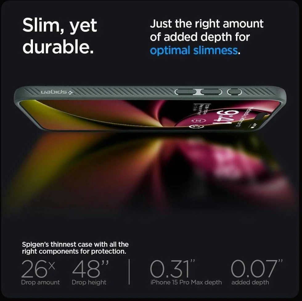 Spigen Liquid Air Apple iPhone 16 Pro Max – dėklas telefonui žalios spalvos