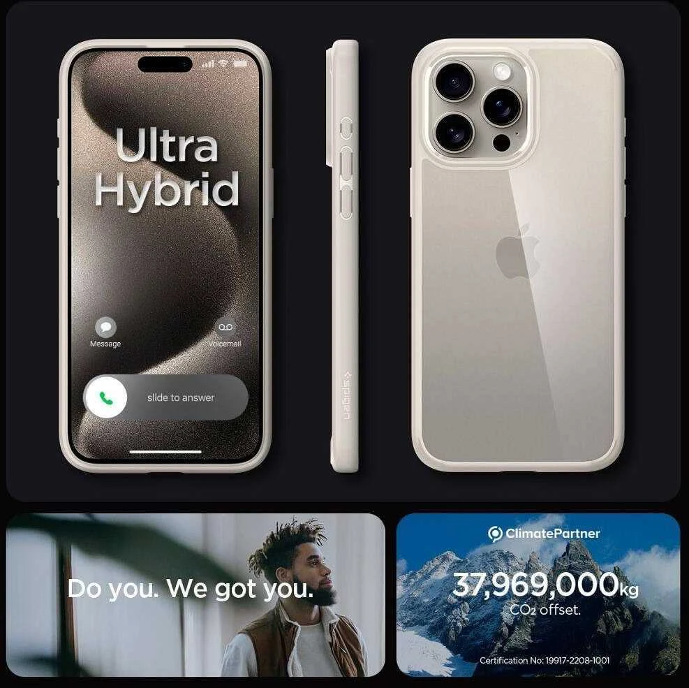 Spigen Liquid Air Apple iPhone 16 Pro – dėklas telefonui titano spalvos