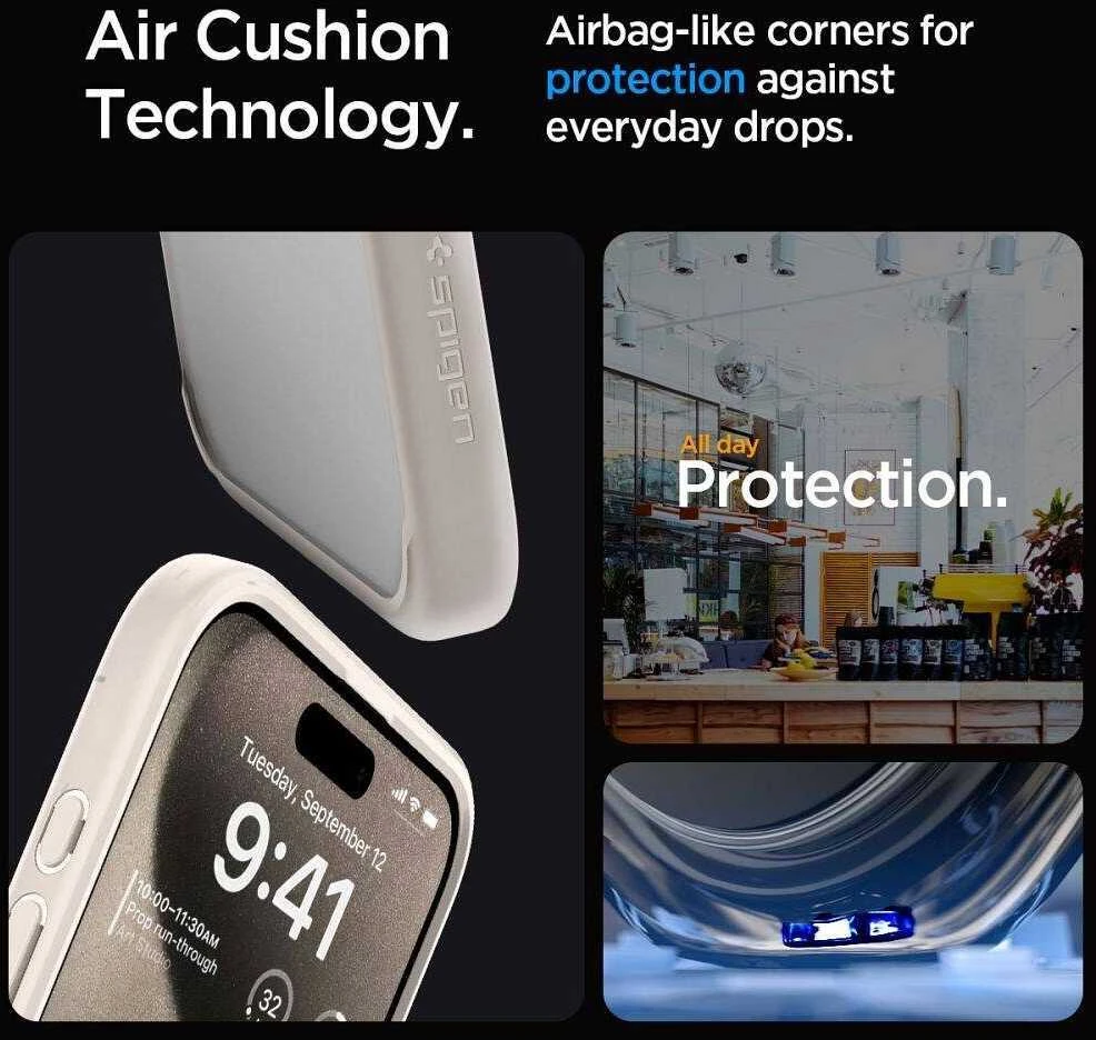 Spigen Liquid Air Apple iPhone 16 Pro – dėklas telefonui titano spalvos