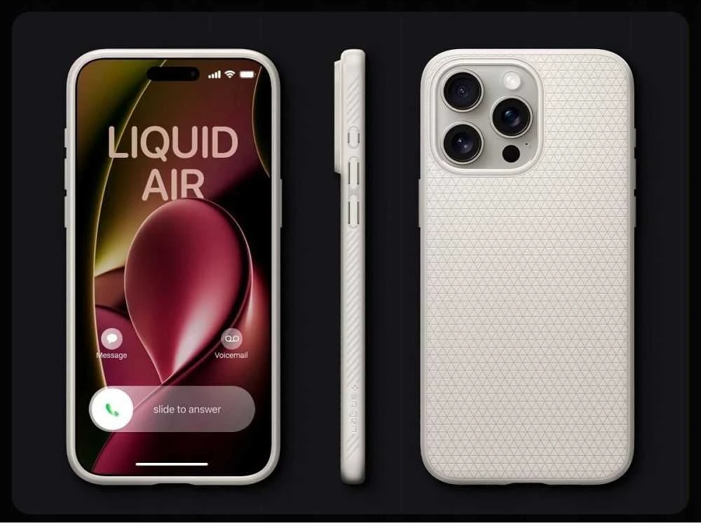 Spigen Liquid Air Apple iPhone 16 Pro – dėklas telefonui juodos spalvos