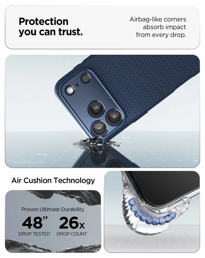 Dėklas SPIGEN case LIQUID AIR for IPHONE 17 Pro Max/ 18 Pro Max navy mėlynas