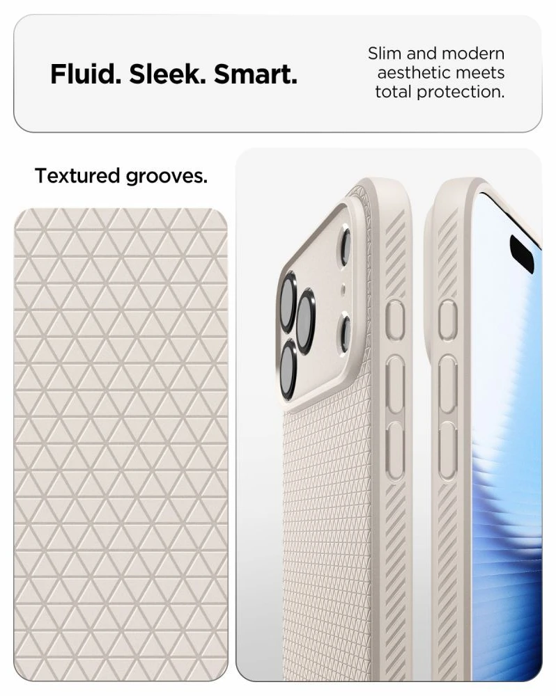 Dėklas SPIGEN case LIQUID AIR for IPHONE 17 Pro/ 18 Pro natural titanium