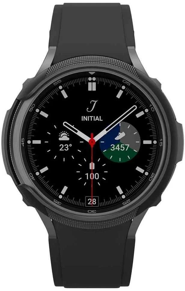 Dėklas Spigen Liquid Air, matinės juodos spalvos – Samsung Galaxy Watch6 Classic 43mm