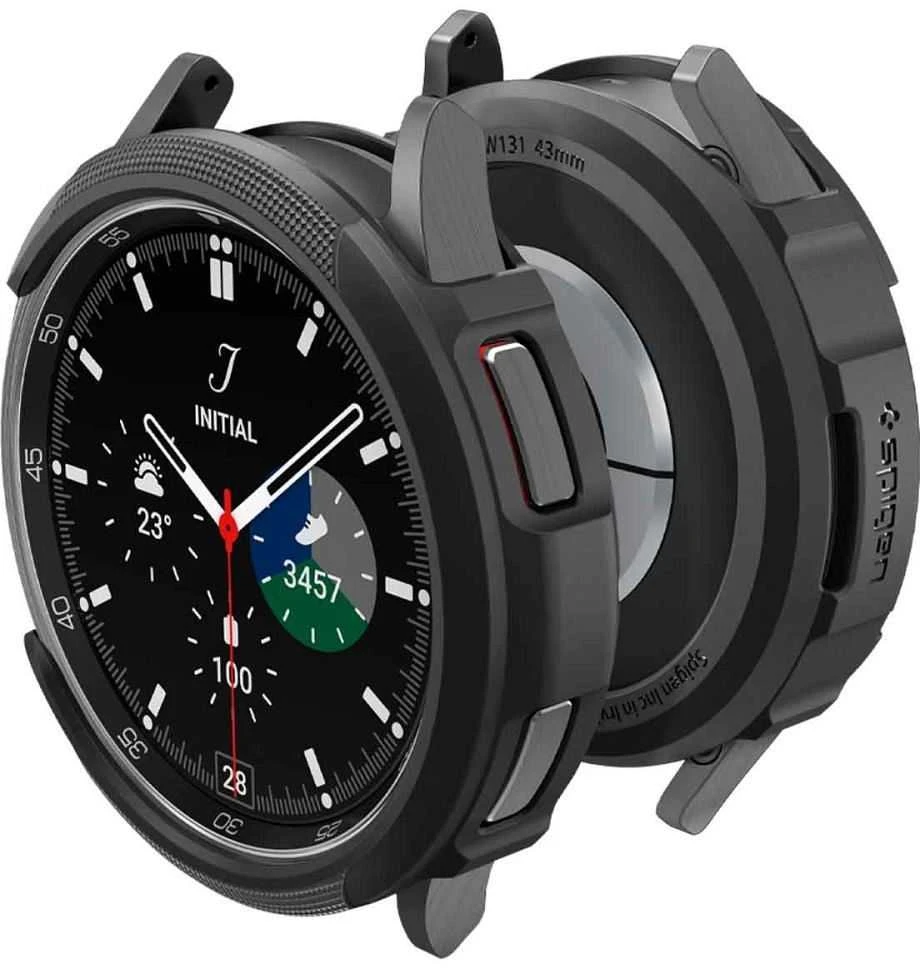 Dėklas Spigen Liquid Air, matinės juodos spalvos – Samsung Galaxy Watch6 Classic 43mm