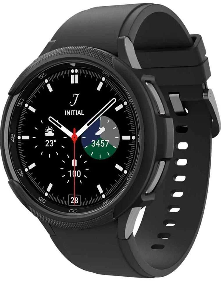 Dėklas Spigen Liquid Air, matinės juodos spalvos – Samsung Galaxy Watch6 Classic 43mm