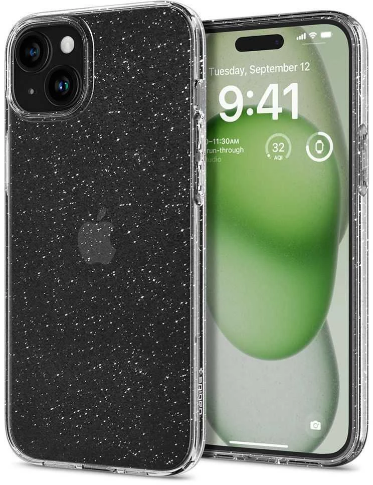 Dėklas SPIGEN GLITTER CRYSTAL IPHONE 15+ CLEAR