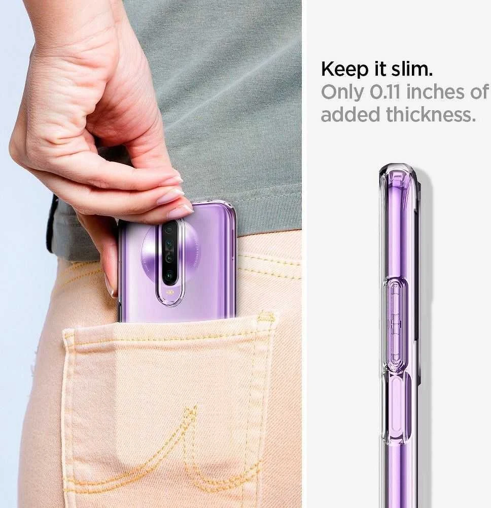 „Spigen“ skystųjų kristalų dėklas „Xiaomi PocophoneX2“ / „Redmi K30 Crystal Clear“ ACS00698