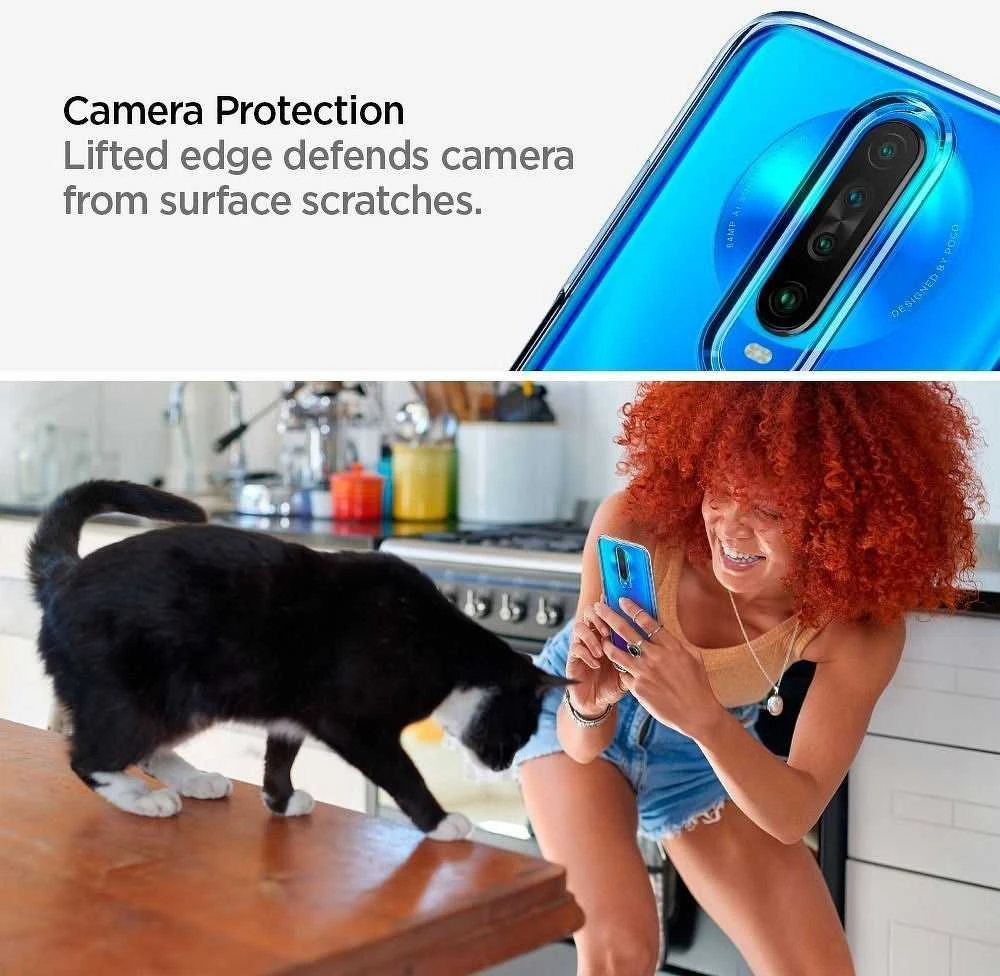 „Spigen“ skystųjų kristalų dėklas „Xiaomi PocophoneX2“ / „Redmi K30 Crystal Clear“ ACS00698