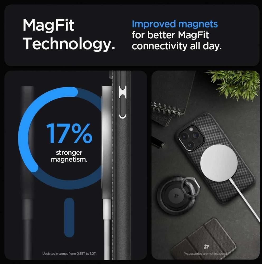 Spigen Mag Armor (MagFit) dėklas skirtas Apple iPhone 15 Pro, spalva - Matte Black