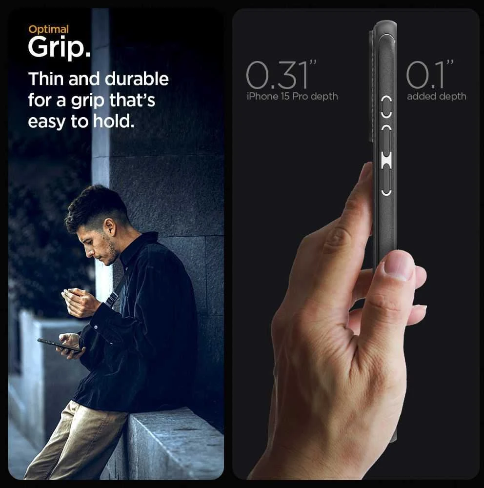 Spigen Mag Armor (MagFit) dėklas skirtas Apple iPhone 15 Pro, spalva - Matte Black