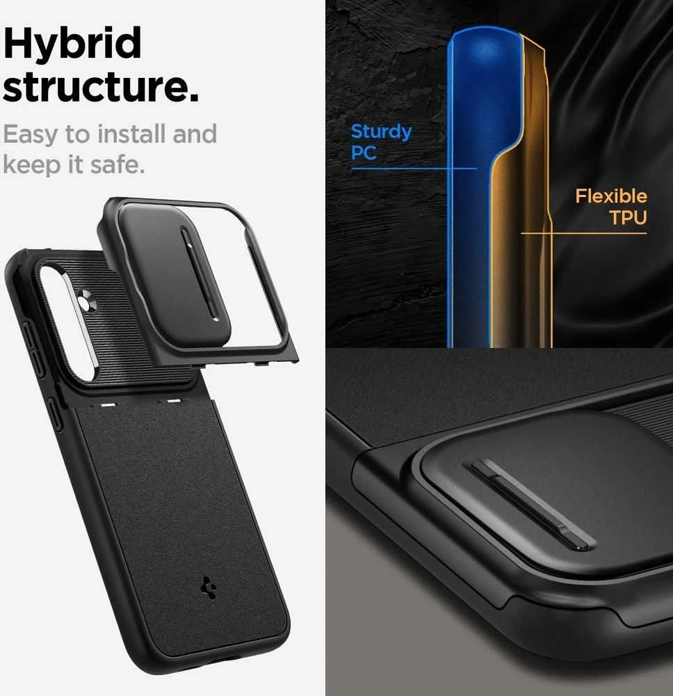 Spigen Optik Armor dėklas skirtas Samsung Galaxy S23 FE, spalva - Juoda