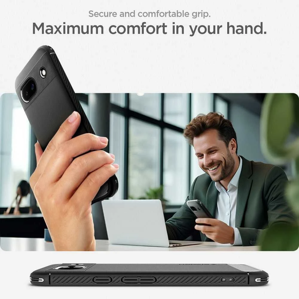 Spigen Rugged Armor – dėklas skirtas Google Pixel 8A Juodas