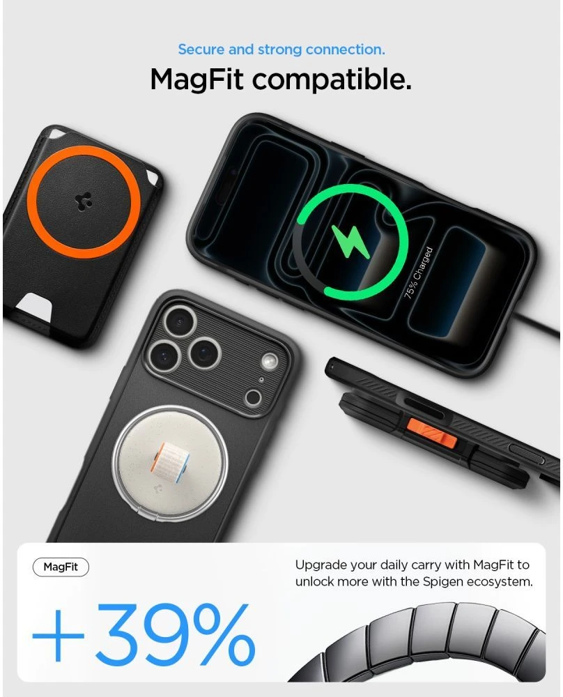 Dėklas SPIGEN case RUGGED ARMOR compatible with MagSafe for IPHONE 18 Pro / 17 Pro matte juodas