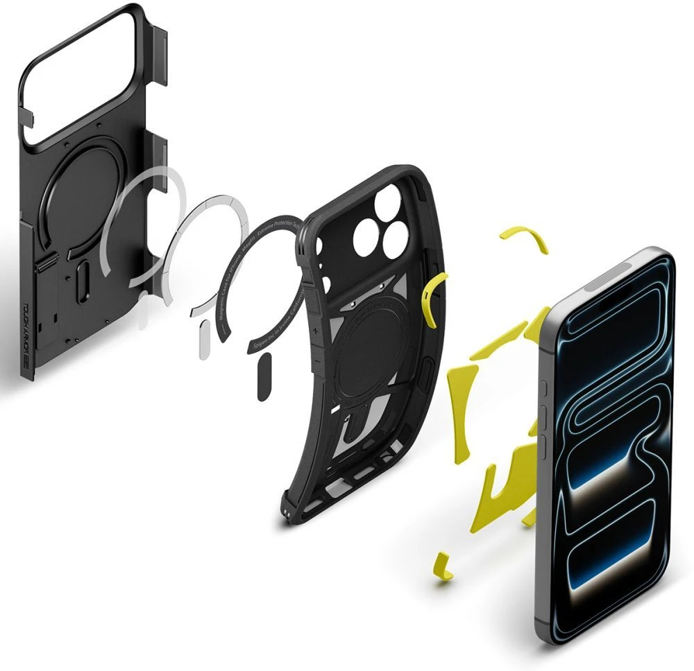 Dėklas SPIGEN case RUGGED ARMOR compatible with MagSafe for IPHONE 18 Pro Max / 17 Pro Max matte juodas