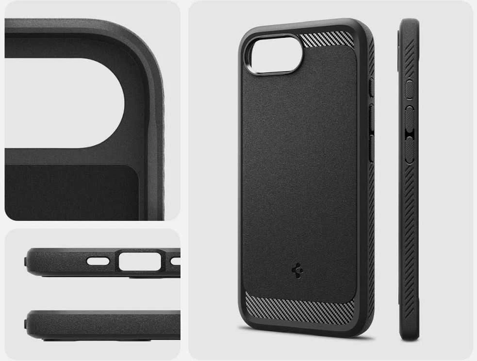 „Spigen Rugged Armor MagSafe“ dėklas, skirtas „iPhone 16e / 17e“ - juodas