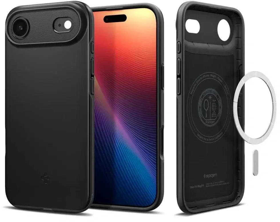 Spigen Thin Fit MagSafe dėklas skirtas Apple iPhone 17 Air – juodos spalvos