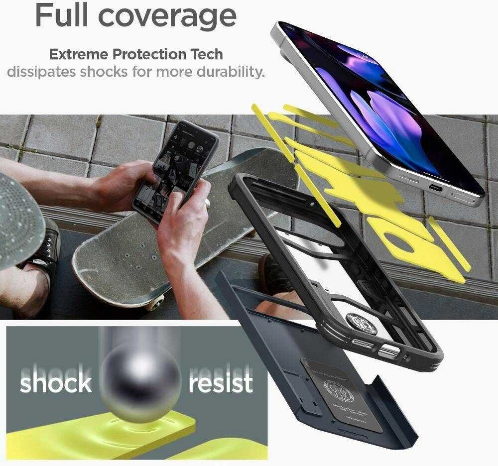 Google Pixel 9 Pro XL Spigen Tough Armor Metal Slate dėklas telefonui juodos spalvos