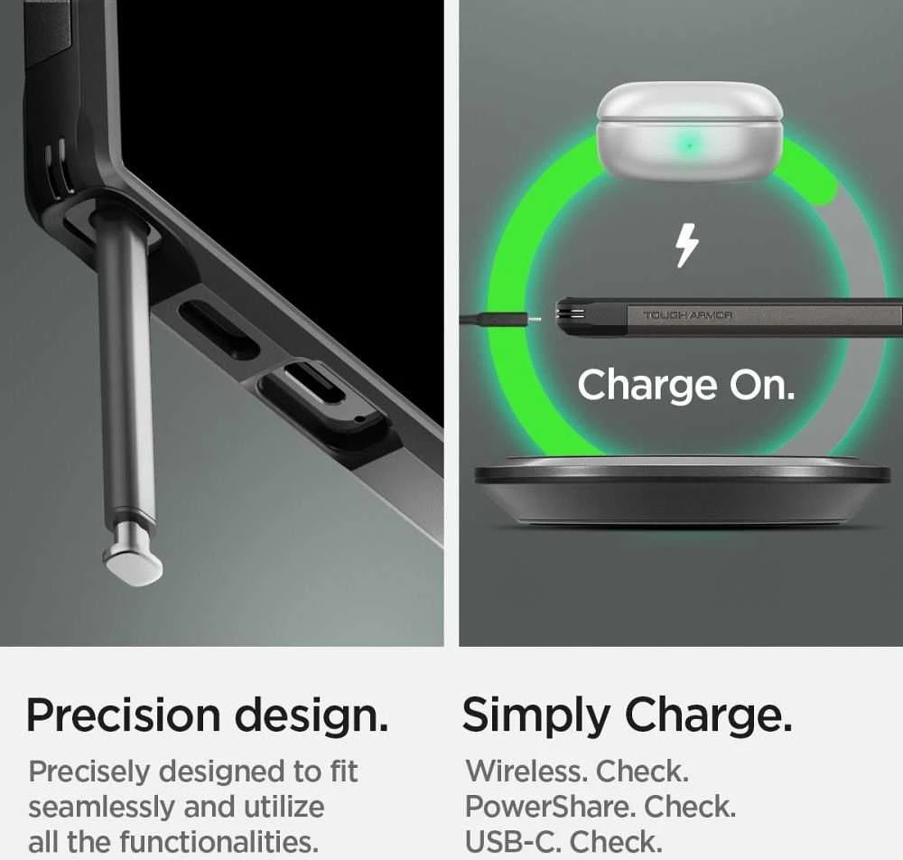 Spigen Tough Armor – dėklas skirtas Samsung Galaxy S24 Ultra Gunmetal