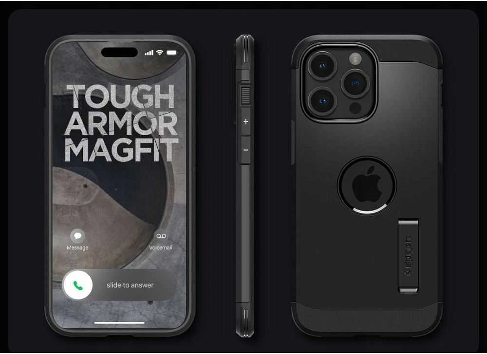 Spigen Tough Armor Mag MagSafe – dėklas skirtas iPhone 16 Pro Max Juodas