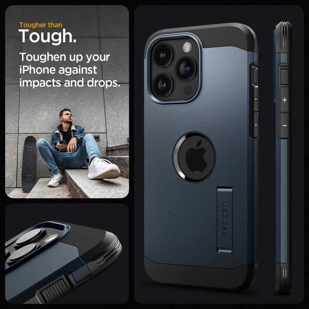 Spigen Tough Armor (MagFit) dėklas skirtas Apple iPhone 15 Pro Max, spalva - Metal Slate