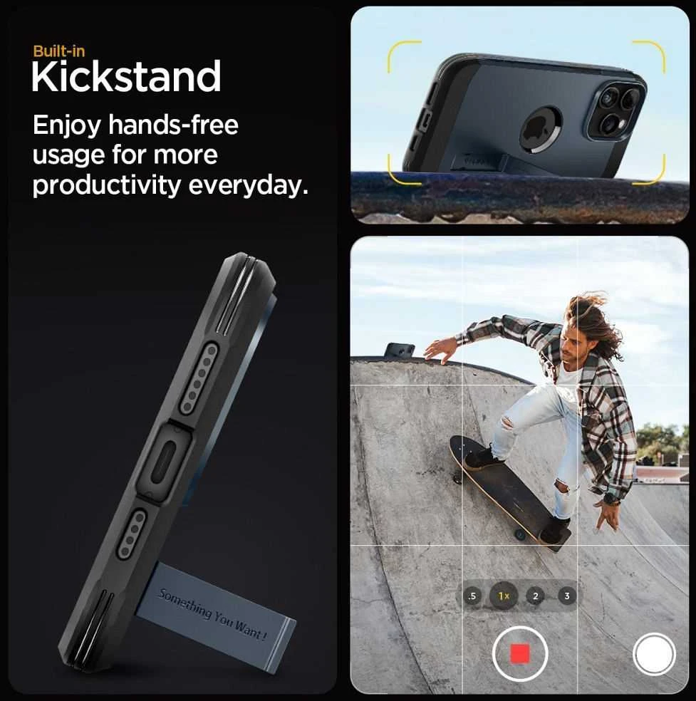 Spigen Tough Armor (MagFit) dėklas skirtas Apple iPhone 15 Pro Max, spalva - Metal Slate