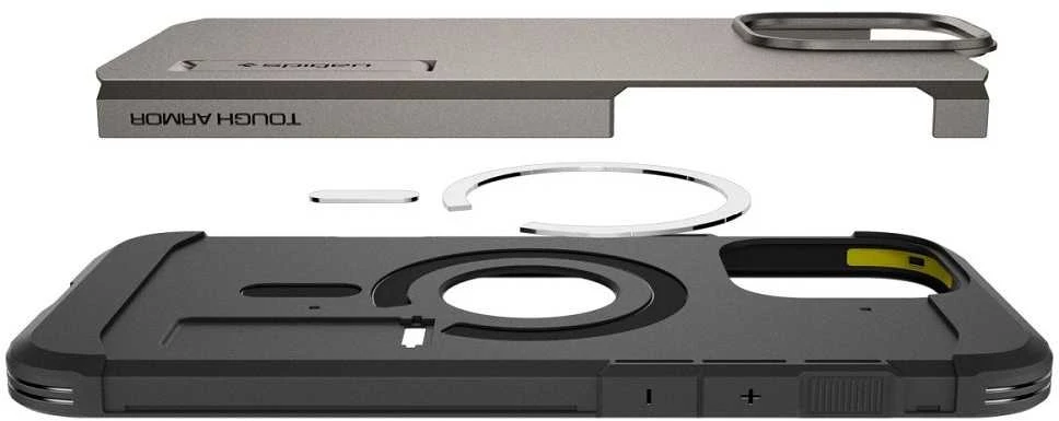 Dėklas „Spigen Tough Armor MagSafe“, metalinis – „Apple iPhone 16 Pro“