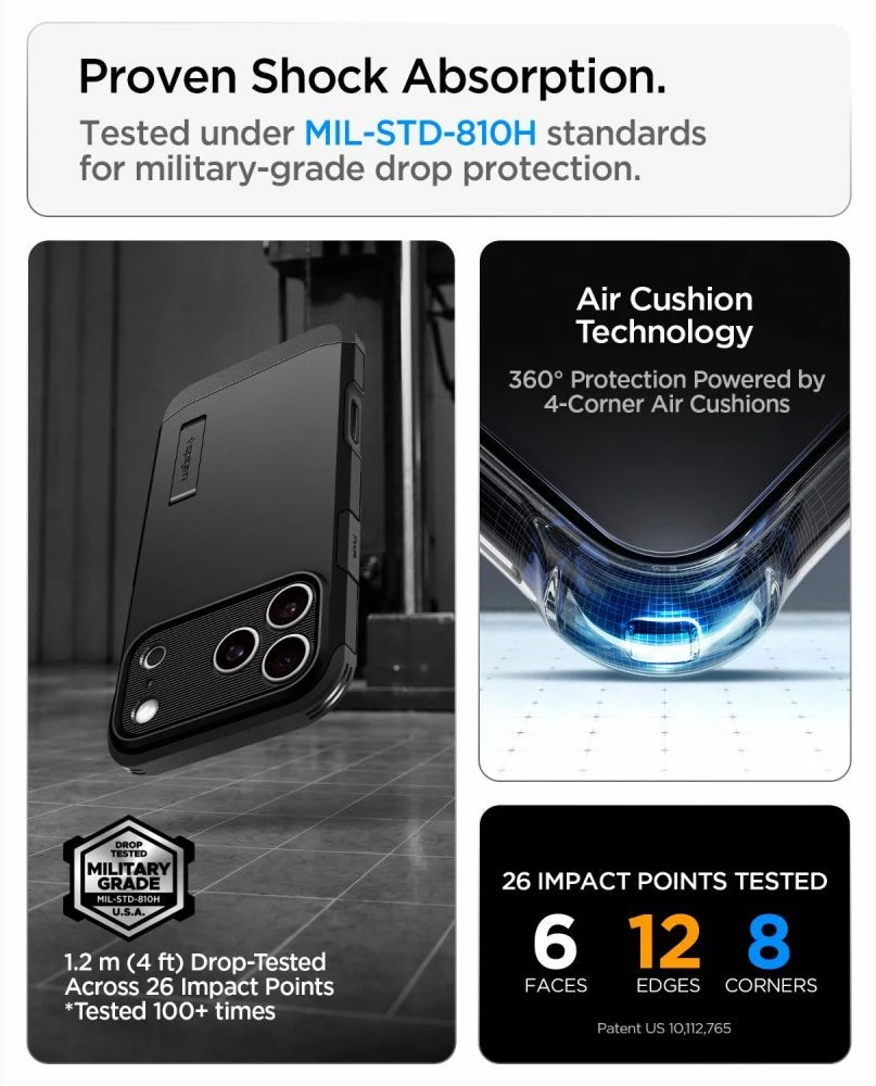Dėklas Spigen Tough Armor Case for iPhone 18 Pro Max / 17 Pro Max - Juodas