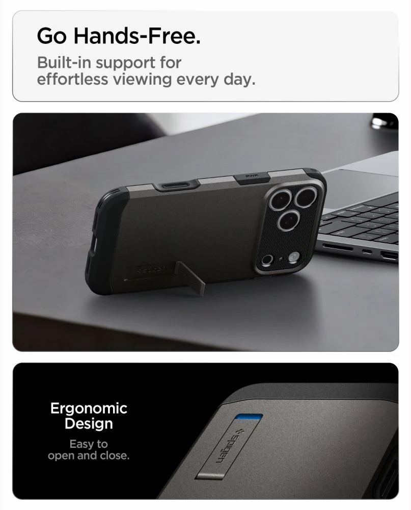 Dėklas Spigen Tough Armor MagSafe case for iPhone 18 Pro / 17 Pro - juodas