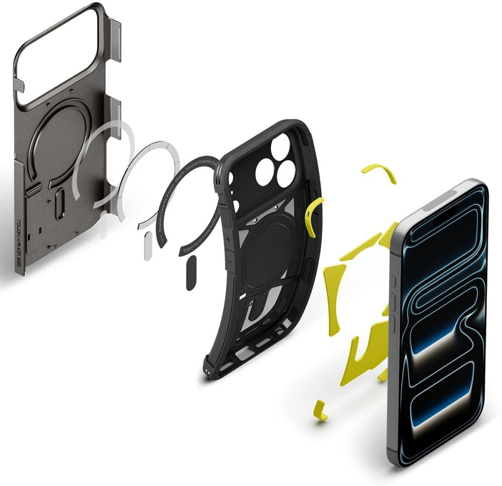 Dėklas Spigen Tough Armor MagSafe case for iPhone 18 Pro / 17 Pro - juodas
