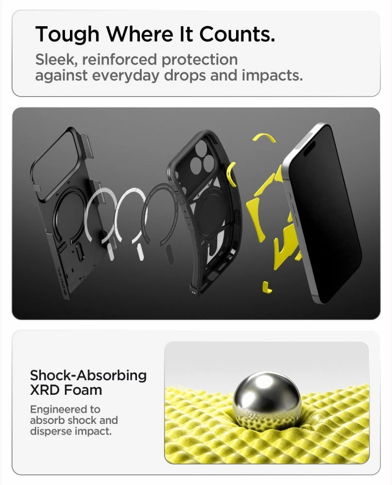 Dėklas Spigen Tough Armor Case for iPhone 18 Pro Max / 17 Pro Max - Juodas